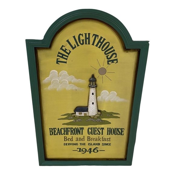 Beachcomber's International Other - Lighthouse Guest House Pub Sign 3D Resin Retro Style